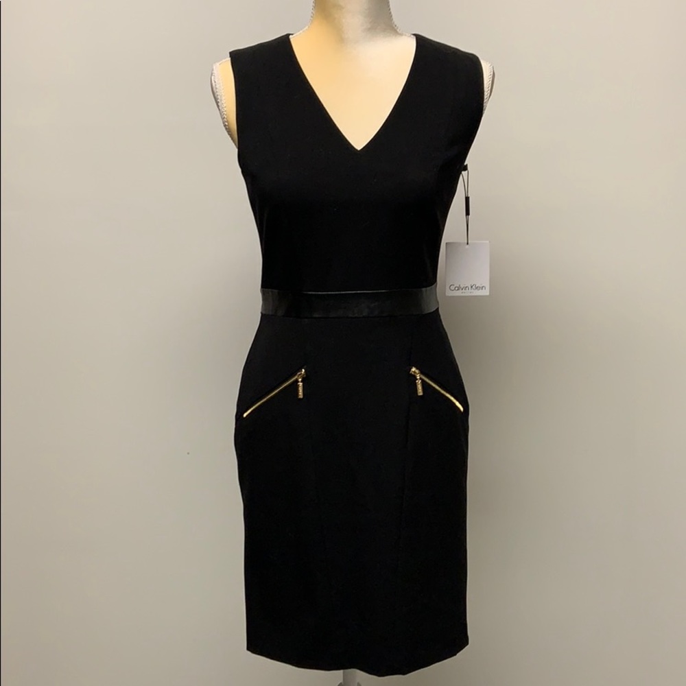 4P Calvin Klein Black Sleeveless Dress